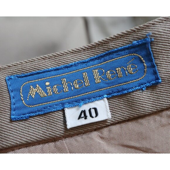 Vintage Khaki A Line Skirt, Classic Flared Cut w/ Tulip Pleats, Small Office - Picture 7 of 8